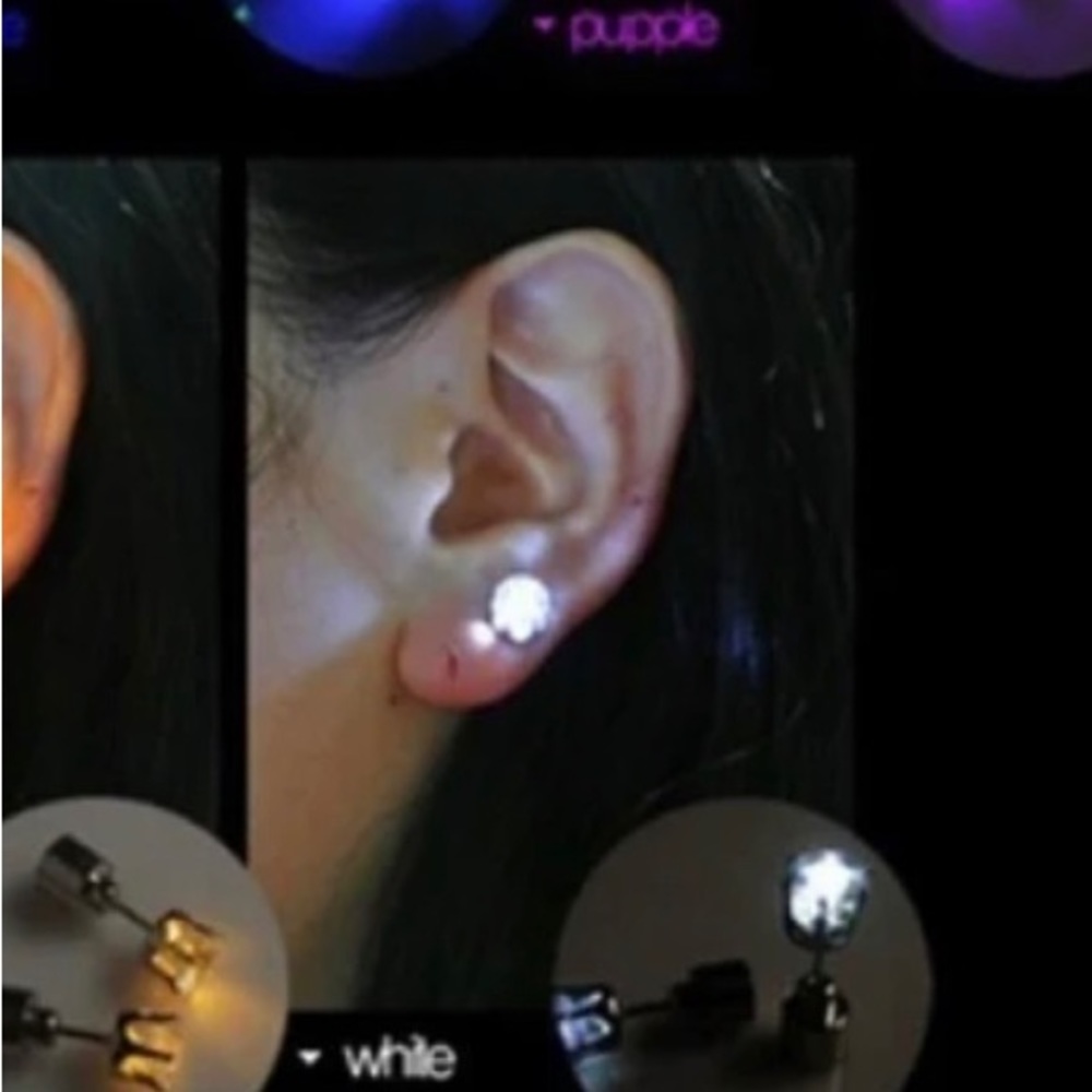 Clear Light Up Earrings by Platube